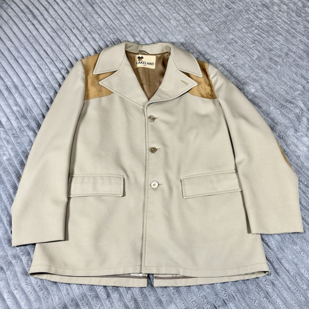 Vintage LAKELAND Men's size 44 Western style with elbow patches jacket,‎ blazer